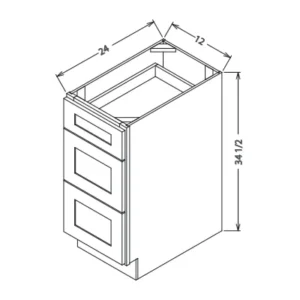 Three Drawer Base (DB12, DB15, DB18, DB21, DB24, DB30, DB36)