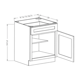 Base Cabinets 1-Door (B09, B12, B15, B18, B21)